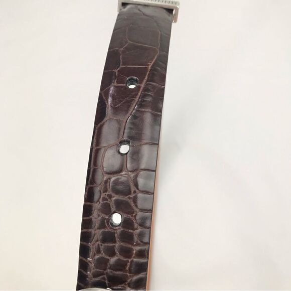 Brighton Brown Leather Weave and Reptile Pattern Belt - Picture 10 of 13